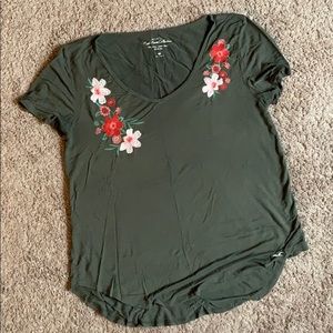 Green Embroidered Tee